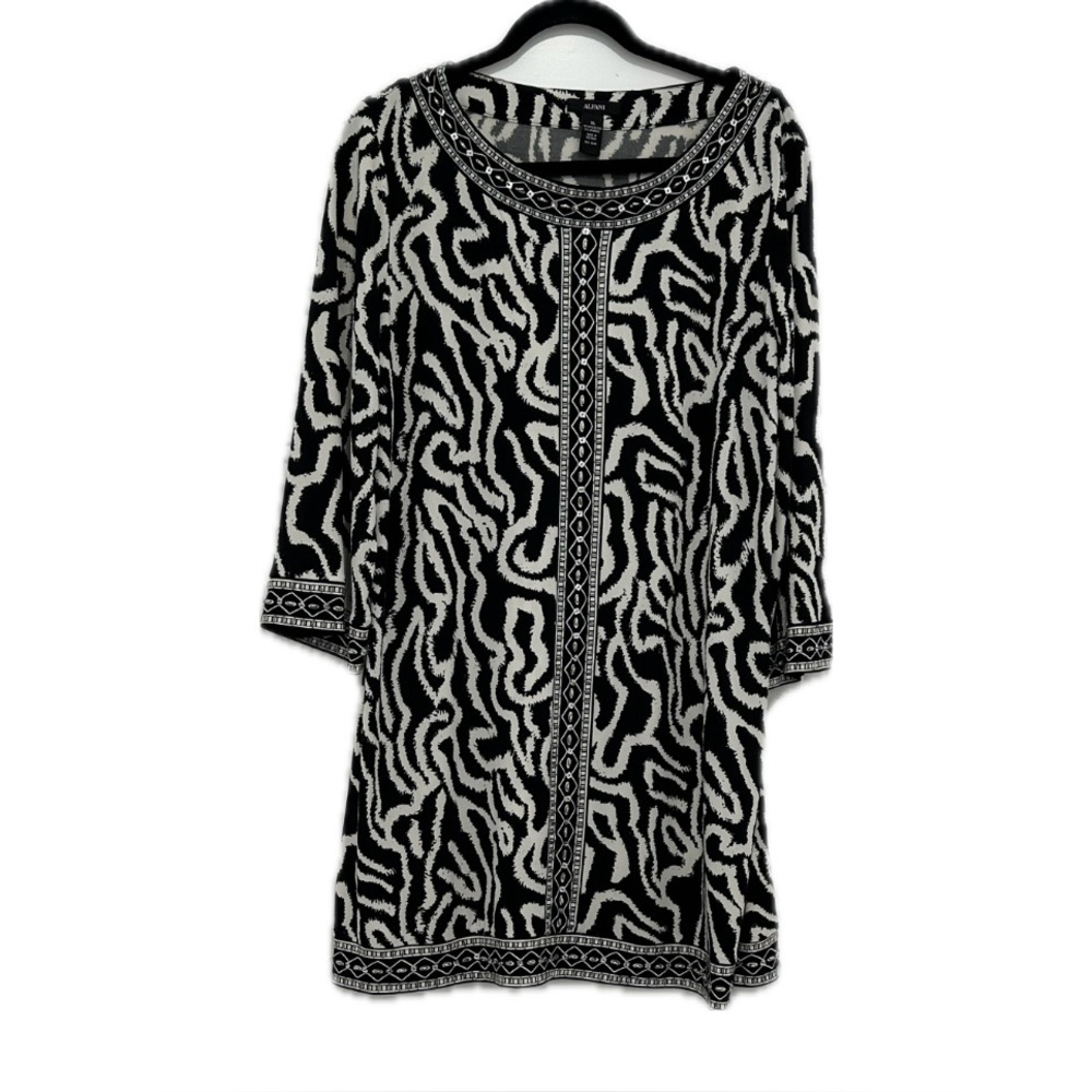 Alfani Zebra Print Dress with Embellished Trim